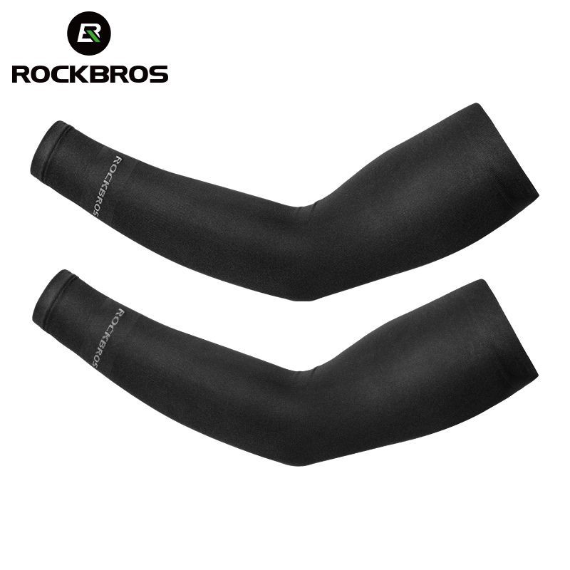 【Ready Stock】RockBros Outdoor Sport Cooling Arm Sleeves Cover Cycling UV Sun Protection 1pair