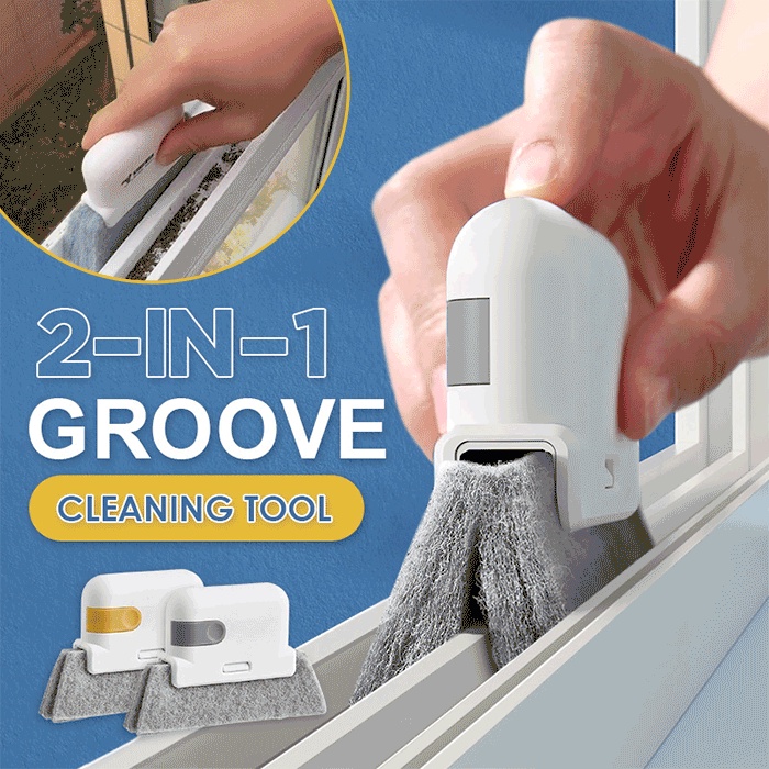 2-in-1 Groove Cleaning Tool Creative Window Groove Cleaning Cloth Window Cleaning Brush Windows Slot Cleaner Brush