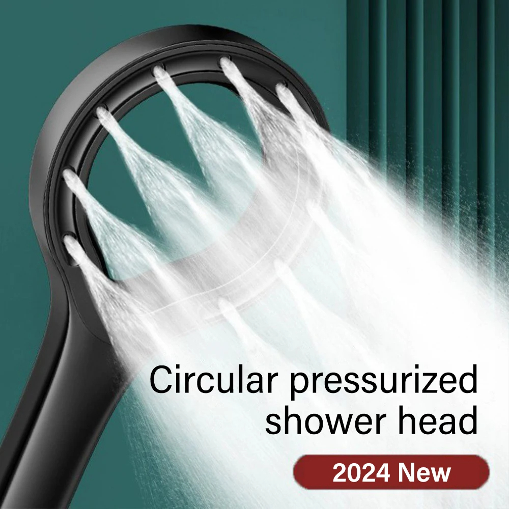 High Pressure Shower Head Heart Ring Spray Booster Shower Heads Home Shower Sets Bathroom Rain Shower Mixer Bathroom Accessories