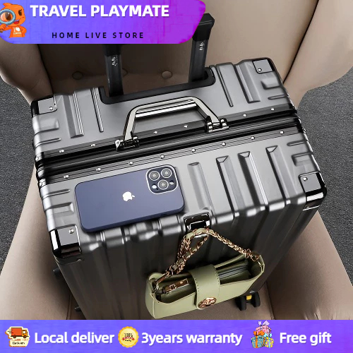 【SG READY STOCK】Aluminum Fra Luggage Lightweight Hard Suitcase Luggage with removable 360° silent Wheel 20 24 28 inch