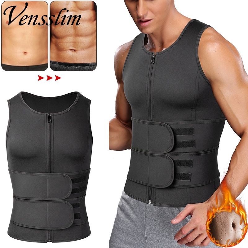 Men Waist Trainer Sauna Vest Fitness Corset Abdomen Slimming Body Shaper Belly Reducing Shapewear Burn Fat Trimmer Belt