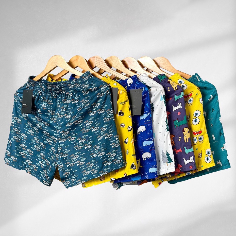 (QSM4) Shorts Men cotton Sleep Wear - Super Cool cotton Home Shorts, Cartoon Short Cool
