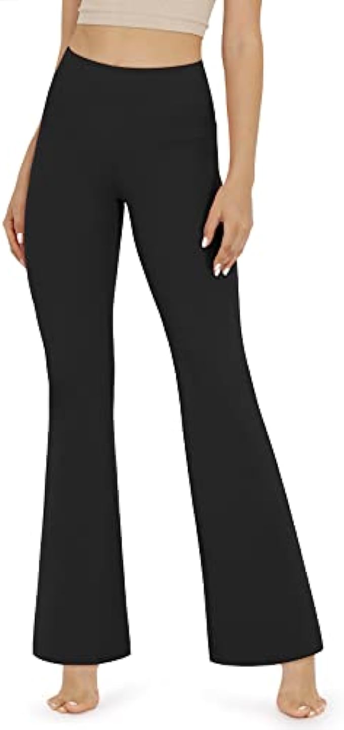 ODODOS Women's Bootcut Yoga Pants Tummy Control Non See Through Bootleg Gym Workout Pants