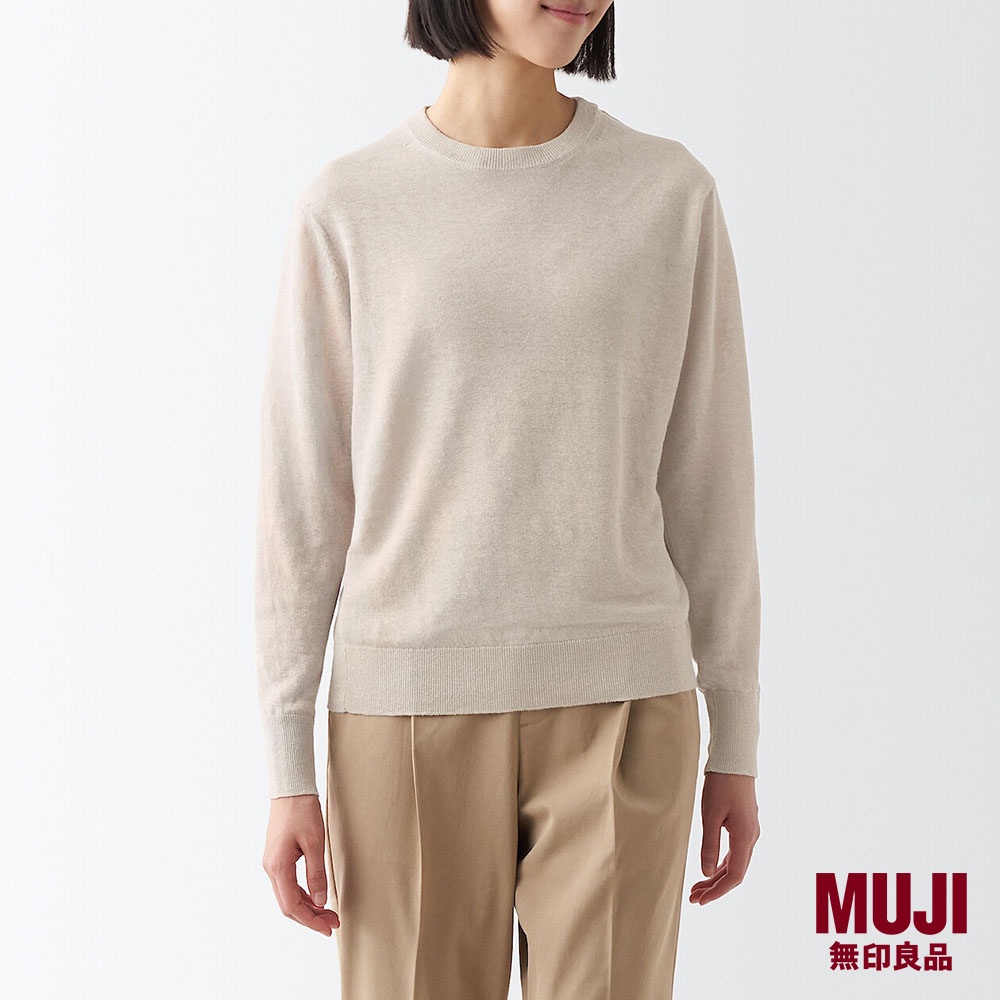MUJI Ladies Natural UV Protection Hemp Crew Neck Sweater