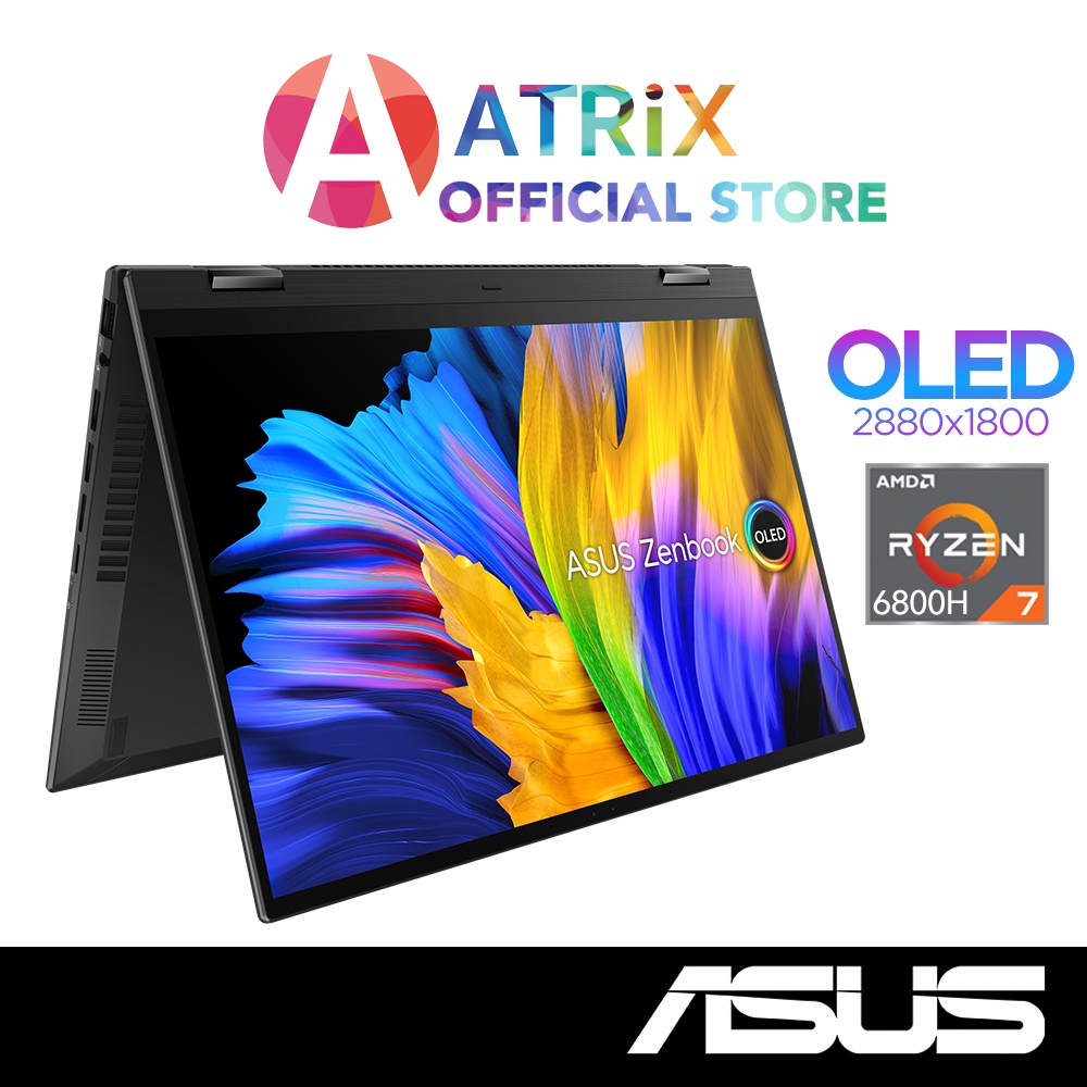 【Express Delivery】Asus ZenBook 14 Flip UN5401RA-KN072W | 14 OLED WQHD | Ryzen 7 6800H | 16GB RAM | 1TB SSD | Win11 | 2Y