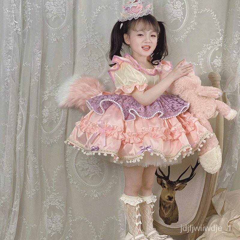 ?Lowest Price?Girls' Dress2023New Lingna Beier Princess Skirt Summer Children's Pettiskirt Lolita Internet Celebrity Pri