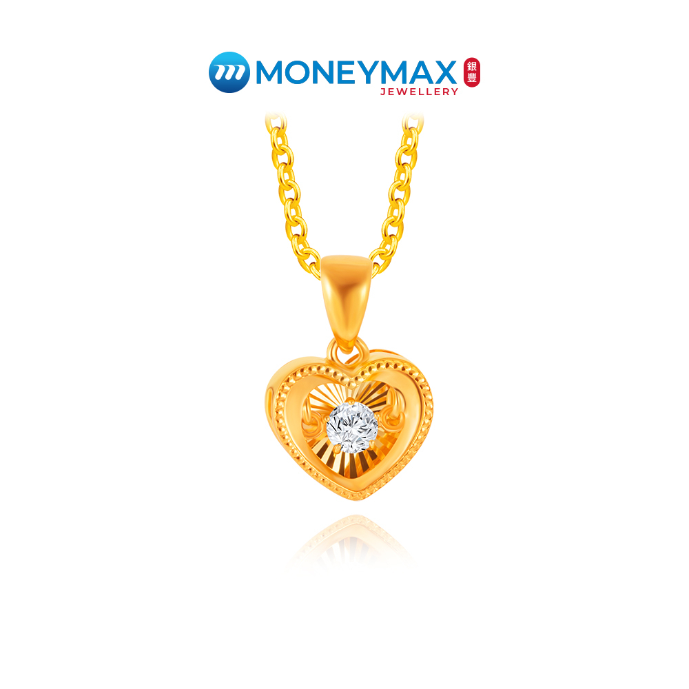 916 Gold 22K Ballerina Faceted Heart Pendant | MoneyMax Jewellery | NP3397 | FPX