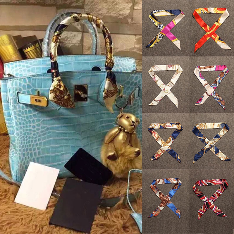 Parsimonious  1-20# New Fashion 40 Colors Design Swathe Bag Handle Popular Small Silk Scarf Hands Neck Ribbon