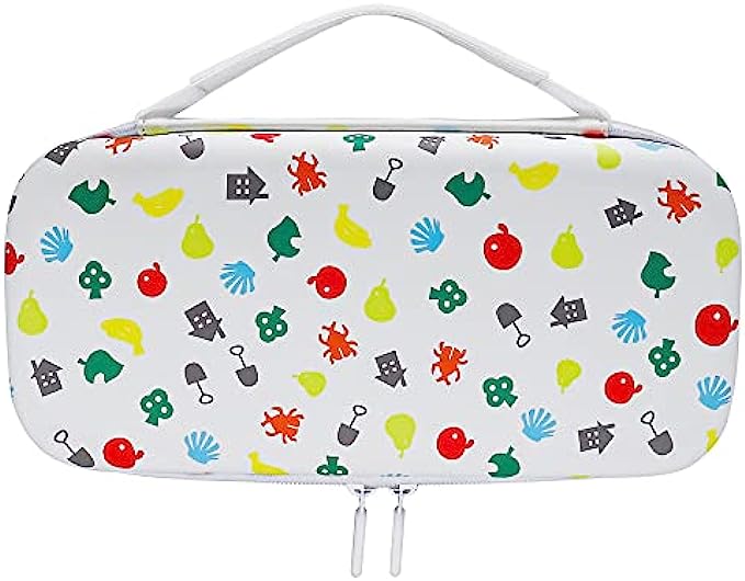 Hard Shell Carrying Case for Nintendo Switch &amp; Switch Lite, Portable Handle Bag Compatible with Animal Crossing Special Edit [20 Game Slots] [Double Hard Shell] [Handle Design]