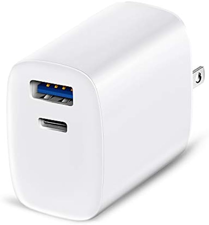 USB C Wall Charger, Deegotech 20W PD iPhone Fast Charger, Dual Port Foldable Plug Type C Charger Compatible with iPhone 14/13/13Pro/13 Pro max/iPhone 12/12 Pro max/11/11Pro Max/X/SE3 iPad Pro