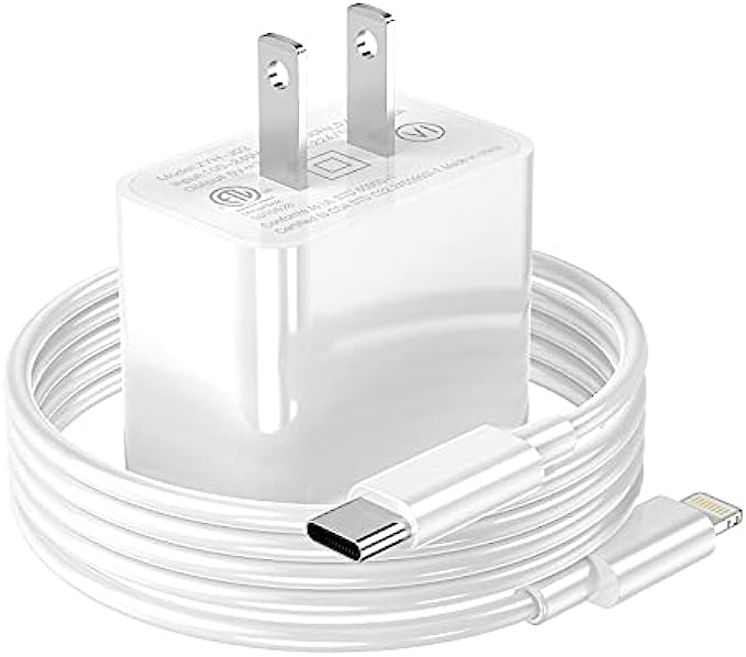 [Apple MFI Certified] iPhone Charger Apple Block USB C Fast Wall Plug with 6ft USB C to Lightning Cable for iPhone13/ 12/12pro/12 pro max/11 pro Max/Air pods pro/iPad air 3/min4/5 (1 Pack)