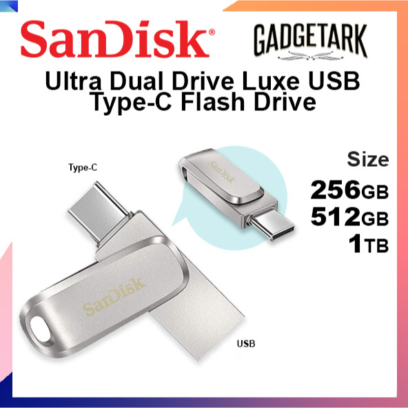 [SG] SanDisk 32GB I 64GB I 128GB I 256GB | 512 | 1TB Ultra Dual Drive Luxe USB Type-C Flash Drive - SDDDC4