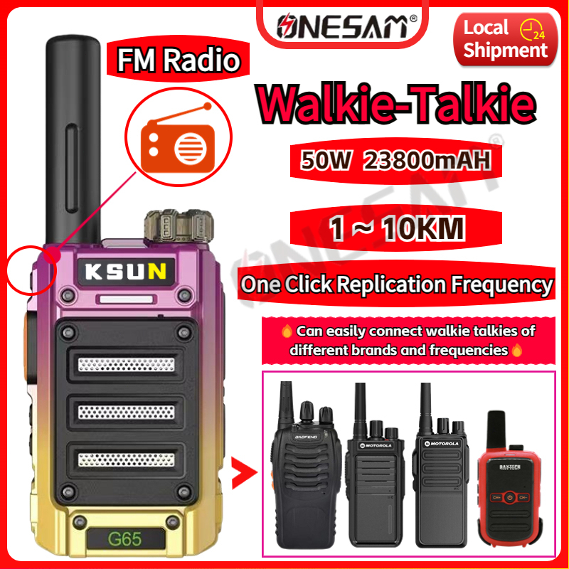 【FM Radio】Walkie Talkie G65 Two Way Radio One Key Copy Frequency Match Other Models New Upgrade Call Distance 10KM