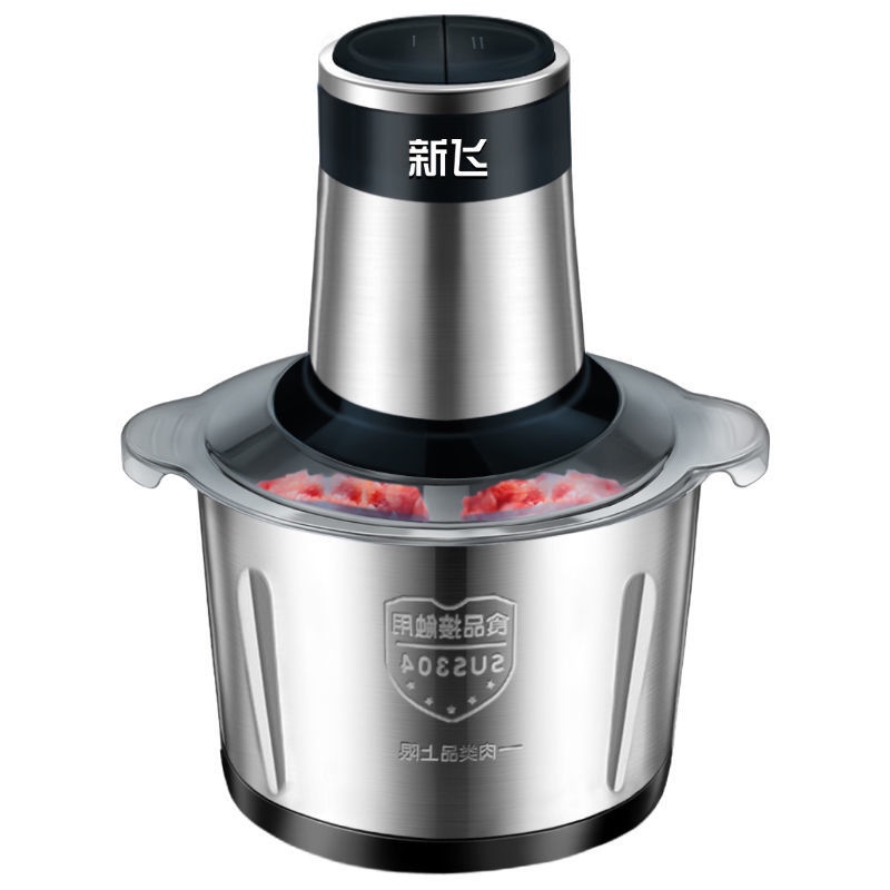 Electric Food Chopper, Meat Grinder Electric, Food Processor Electric 2L 5L 3L Stainless Steel Meat Blender Food Chopper for Meat, Vegetables, Fruits and Nuts with 4 Sharp Blades