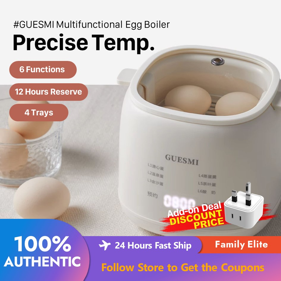 GUESMI Multifunctional Egg Cook (4 Trays) Egg Boiler Egg Steamer Make Egg Custard and Yogurt LG-901