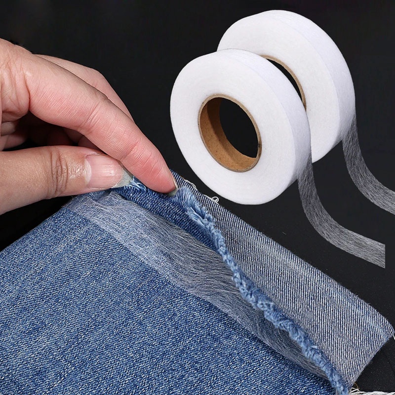 64 Meters Black White Double-sided Interlining Adhesive Fabric Clothes Iron On Hem Tape Interlining Web DIY Sewing Accessories