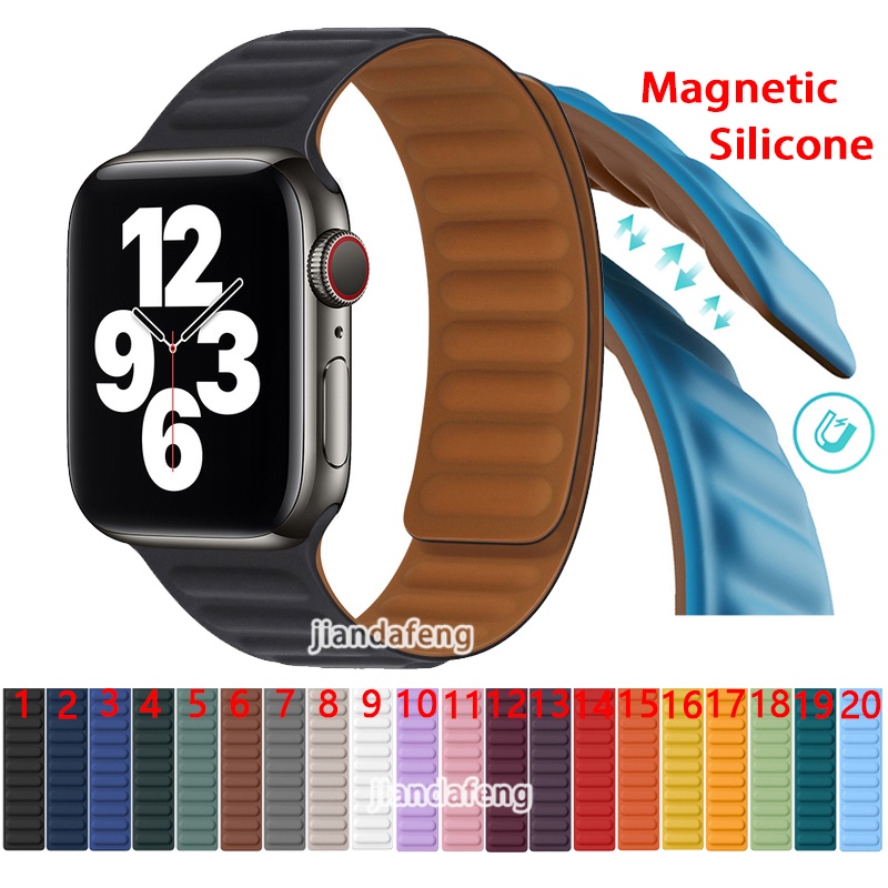 Magnetic Silicone Strap Sports Waterproof Band For Apple watch Series 8 7 SE 6 5 4 3 Ultra iwatch 40mm 44mm 41mm 45mm 49mm