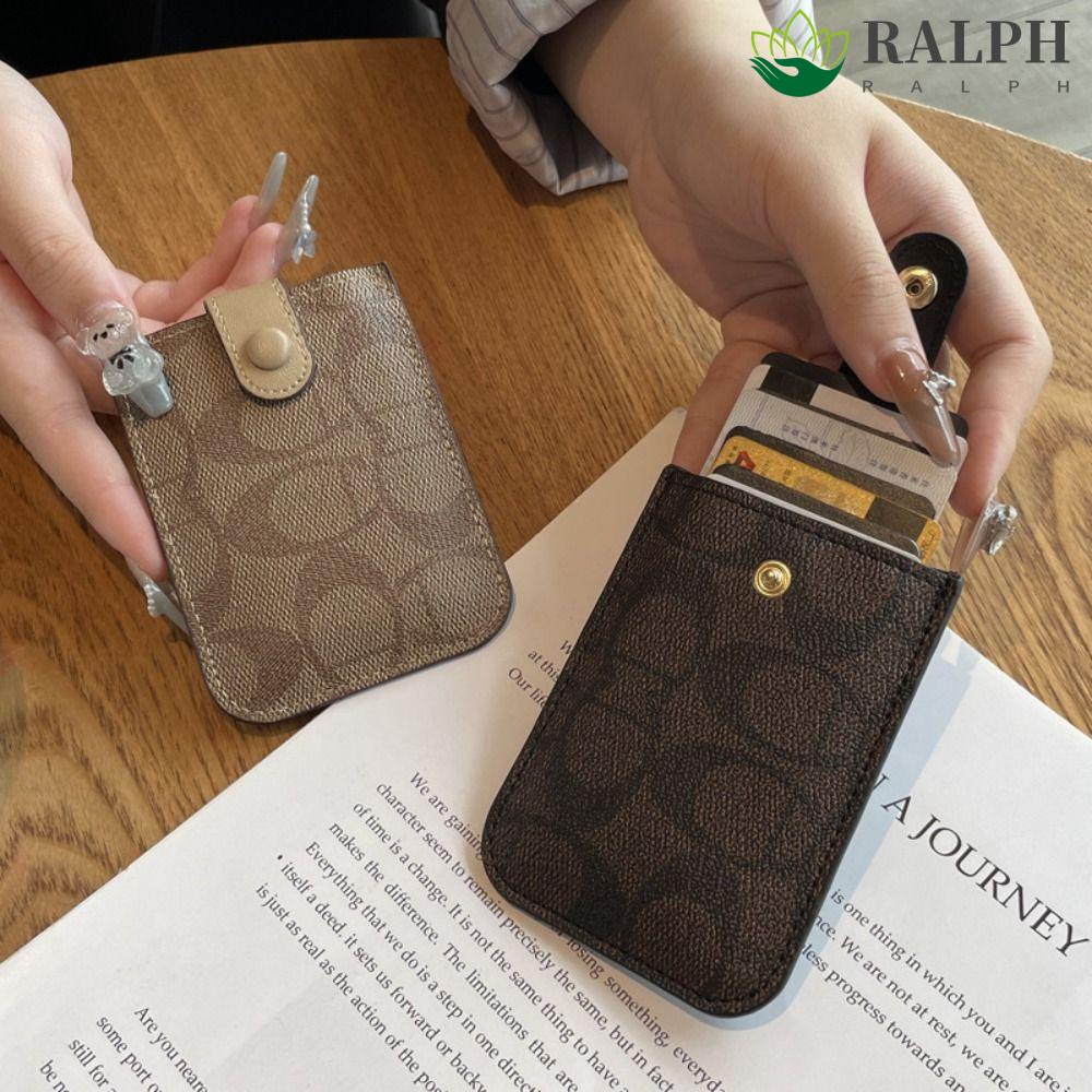 RALPH Letter Card Bag, Korean Style PU Leather Card Holders Clutch, Ins Card Pocket Pull-out Type Clutch Bag Short Wallet Female