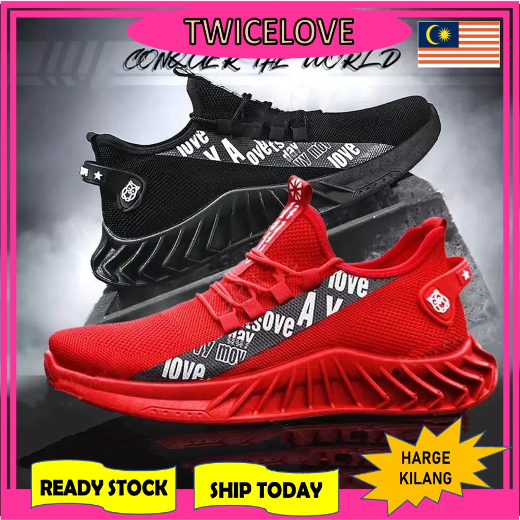 Twicelove Terimark Flyknit Men Sneaker Sport Shoe Kasut Lelaki