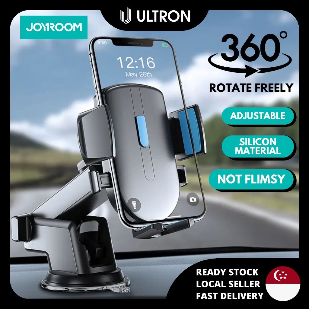 SG? |  Joyroom Car Phone Holder 360° for Dashboard Windscreen Windshield - Adjustable Rotatable Bracket mount Anti-Slip