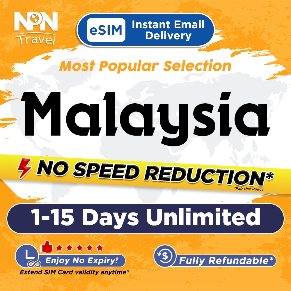 Malaysia eSIM Ultra 1-15 Days Daily 500MB-6GB Unlimited Data|Instant Email Delivery|High Speed Data Malaysia SIM Card