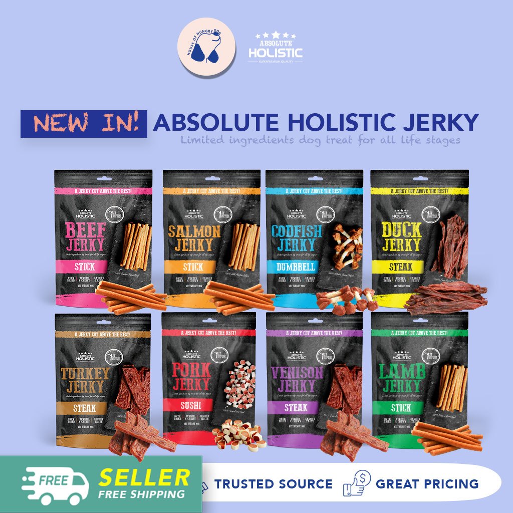 (5 for $33.50) Absolute Holistic Grain Free Jerky Treat (Mix & Match)
