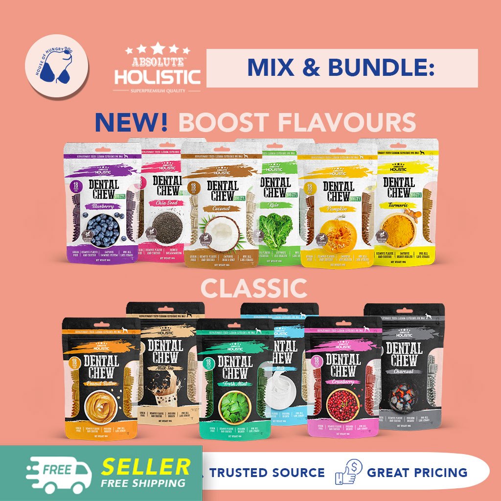 [5 for $29.3] Absolute Holistic Dental Chew Dog Treat (Value Pack)