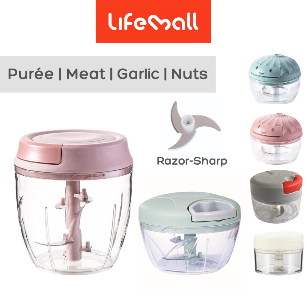 LifeMall - Manual Food Chopper/ Garlic Chopper/ Shredder/ Meat Mincer Food Processor