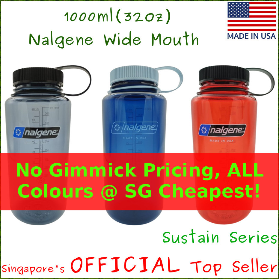 Nalgene 1l Water Bottles - Wide Mouth - 32oz - Made in USA - Sustain Tritan